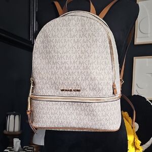 Michael Kors Light Brown Monogram Backpack